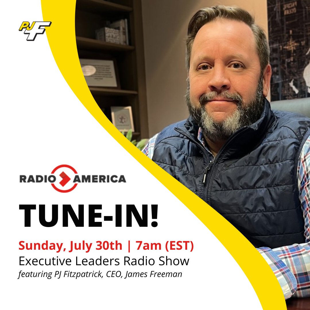 pjfitzllc's tweet photo. Set your alarms, and mark your calendars! ποΈποΈ Tune in tomorrow, Sunday, July 30th, at 7 am (EST) to the Executive Leaders Radio Show featuring our very own James Freeman!
π¨ Tune in here: https://t.co/6iQ1SBGwEt
#RadioAmerica #PJFitzpatrick #ExecutiveLeaders https://t.co/48j0UgalLe