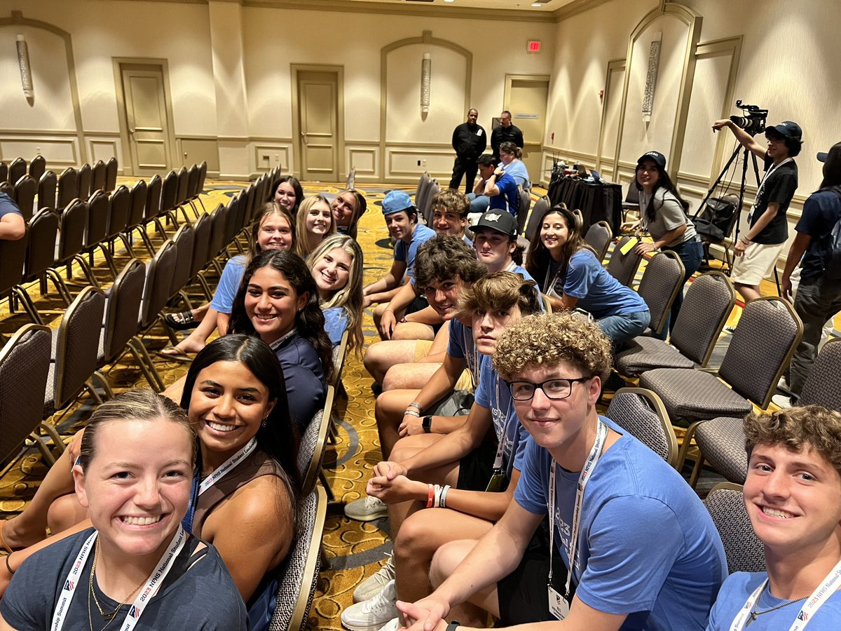 PIAA student athletes preparing for NSLS Opening Ceremonies with students from Hawaii. #2023NSLS #NFHS
