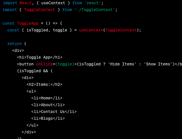 VaibhavTechDev's tweet image. Day 17 of #30DaysOfReact: I learned about custom hooks and merge with useContext()!
They're a powerful way to manage state in React, and they can really make your code more reusable.
I created a simple app with custom hooks and useContext() to manage the toggle state.