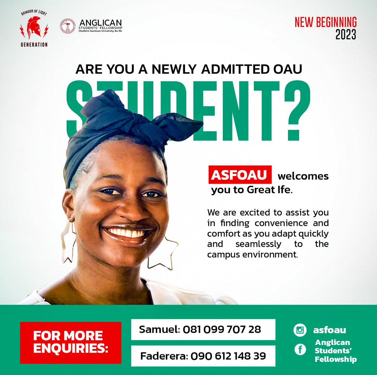 asfoau's tweet photo. Welcome, OAU Freshmen!
Congratulations on your admission to OAU! We are thrilled to have you join this prestigious institution.
Join our WhatsApp group through the link below to stay updated and receive important information:
https://t.co/uDb4m8JVQ7…
#OAUTwitter
#oau
#Welcome https://t.co/IEm2yGaY5d
