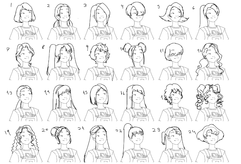 DinoBucket_'s tweet photo. [EN] These are some more options for the look of our character Amelie!
What is your favorite?
-
#gamedev #gamedevelopment #indiegame #gamedeveloper #Steam #steamgames #indiegamedeveloper #screenshotsaturday #gameart #lofi #madewithunity https://t.co/Ycks4F3RWC