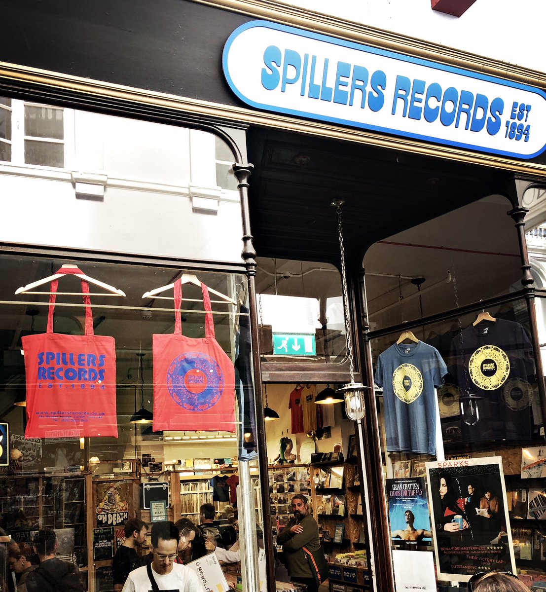 barling73's tweet photo. Made a special visit to @spillersrecords as part of our Cardiff shopping trip. All thanks to hearing about them on @BBC6Music and Fred (eldest child) bought his first record! https://t.co/ino9e4r7OU