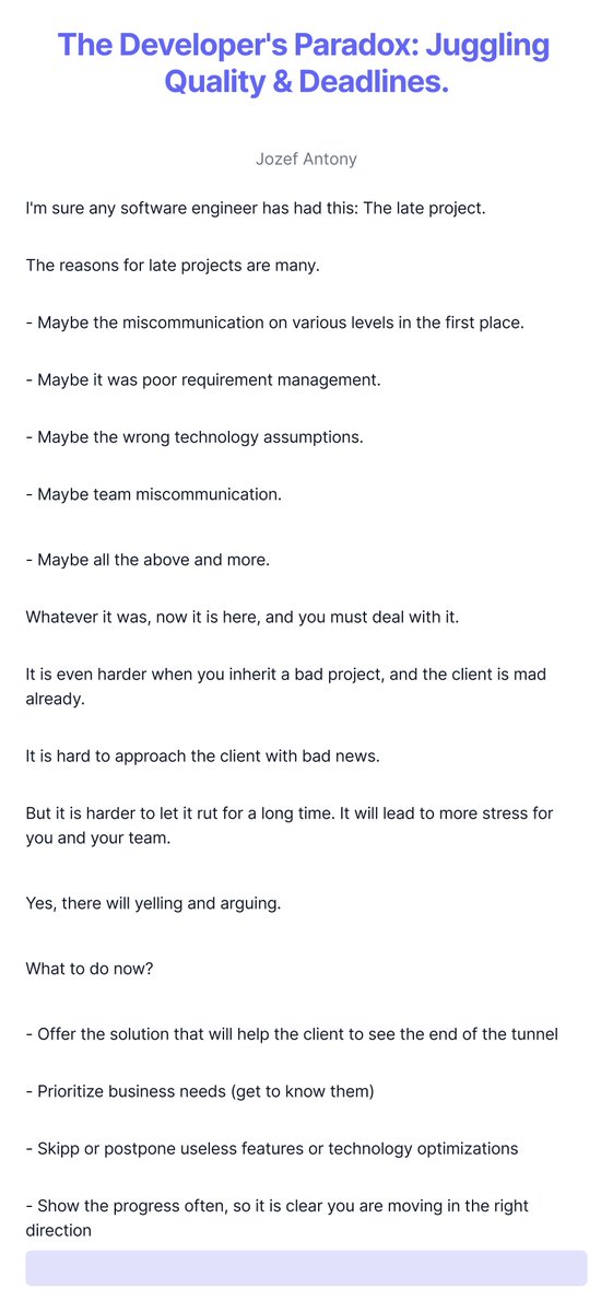 The Developer's Paradox: Juggling Quality &amp; Deadlines.