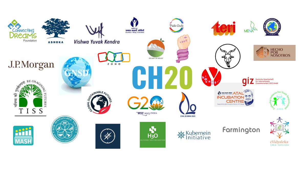 As we approach the beginning of #Changemaker20, we are glad to introduce the first half of our partners, who are the catalysts of change working for a sustainable world! Stay tuned to find out our next catalysts of change!

#CH20 #ChangemakersUnite #CatalystsofChange #G20India