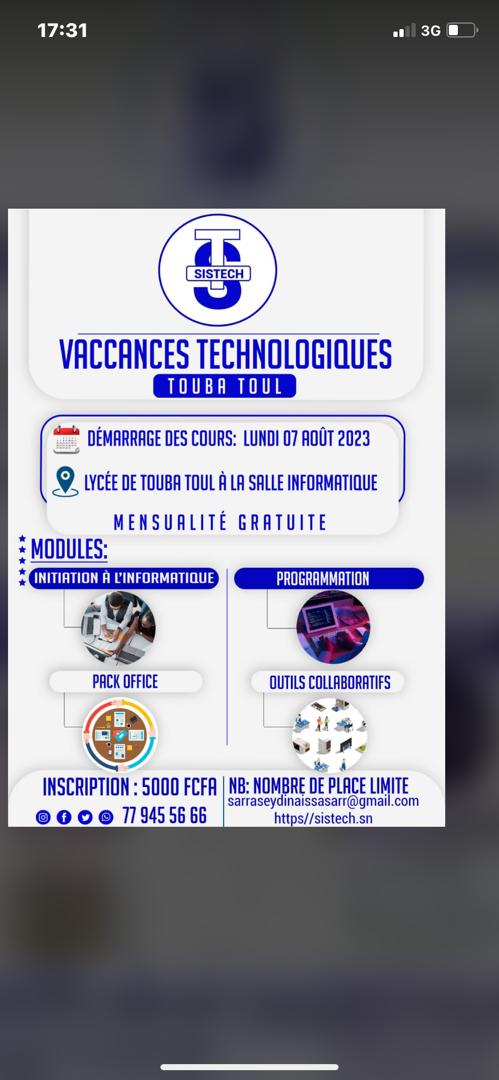 SISTECH221's tweet photo. Nb: La formation est gratuite  une fois inscrit.
@IssaSar96

https://t.co/5K1uVAsBTT https://t.co/MLh7r00X3t