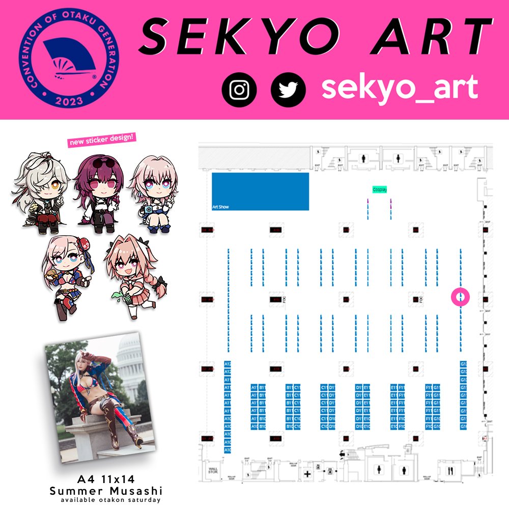 Sekyo_art's tweet photo. My booth bae is so cute ;A;)/ #OTAKON #fgo #HonkaiStarRail #cosplay https://t.co/4XjvpgAgVf
