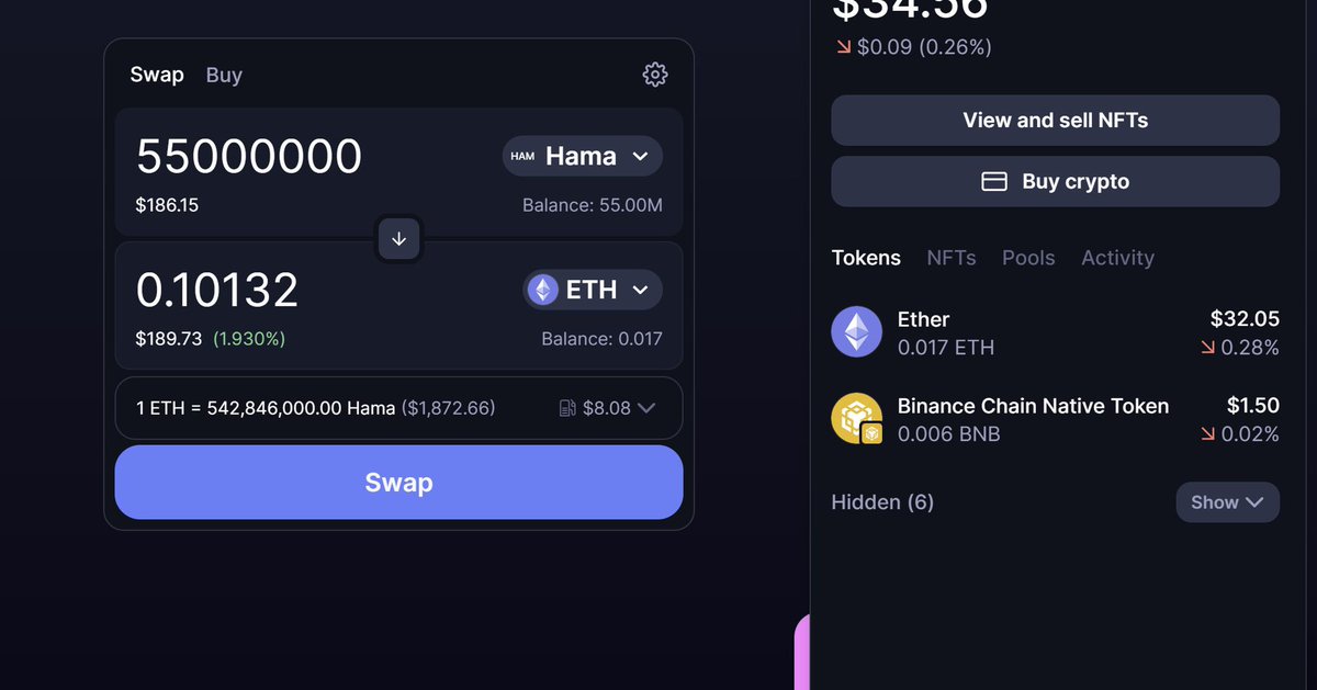 1CryptoMama's tweet photo. Thank you $HAMA 

Update was shared on telegram, though I retweeted their post yesterday for those that have my notifications 📣 on

Today is for Twitter blue subscripboors tomorrow is for those that sent 0 Eth

Join my telegram channel 👇🏼

https://t.co/VqJuCRXOxD

#Airdrop https://t.co/EZOMUxzOlv