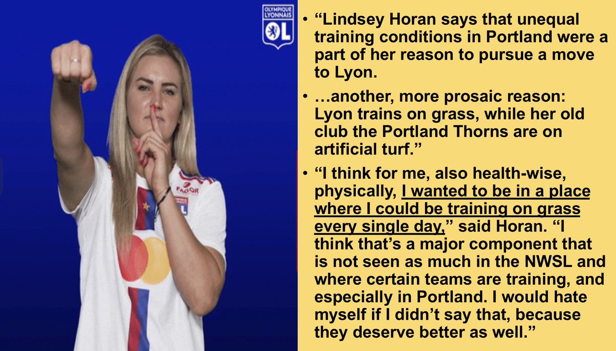 Walking the walk while talking the talk…natural grass everyday! #FlipTheTurf @SHPFC @BanPlasticTurf @GardinerPark @capabilitycharl @NWSL @OL prosoccerwire.usatoday.com/2023/07/14/hor…