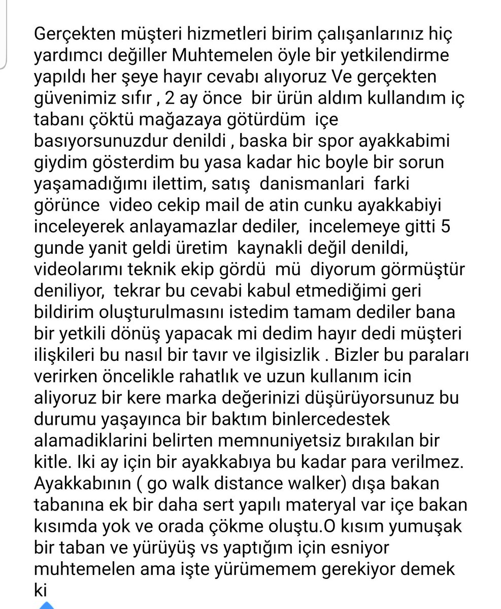 so_sukran's tweet photo. @SkechersTR @YasinKavsak 2 ay kullandgim go walk distance walker ayakkabının tabanının içe bakan kısmından çökme esneme,dış yanda bir açılma oldu fakat kullanıcı hatası denildi,nasıl olsa satılıyor bir kişi kaybetsen birşey olmaz anlayışına sahipler ilgi destek olma çabası SIFIR! https://t.co/q14fMkh5SL