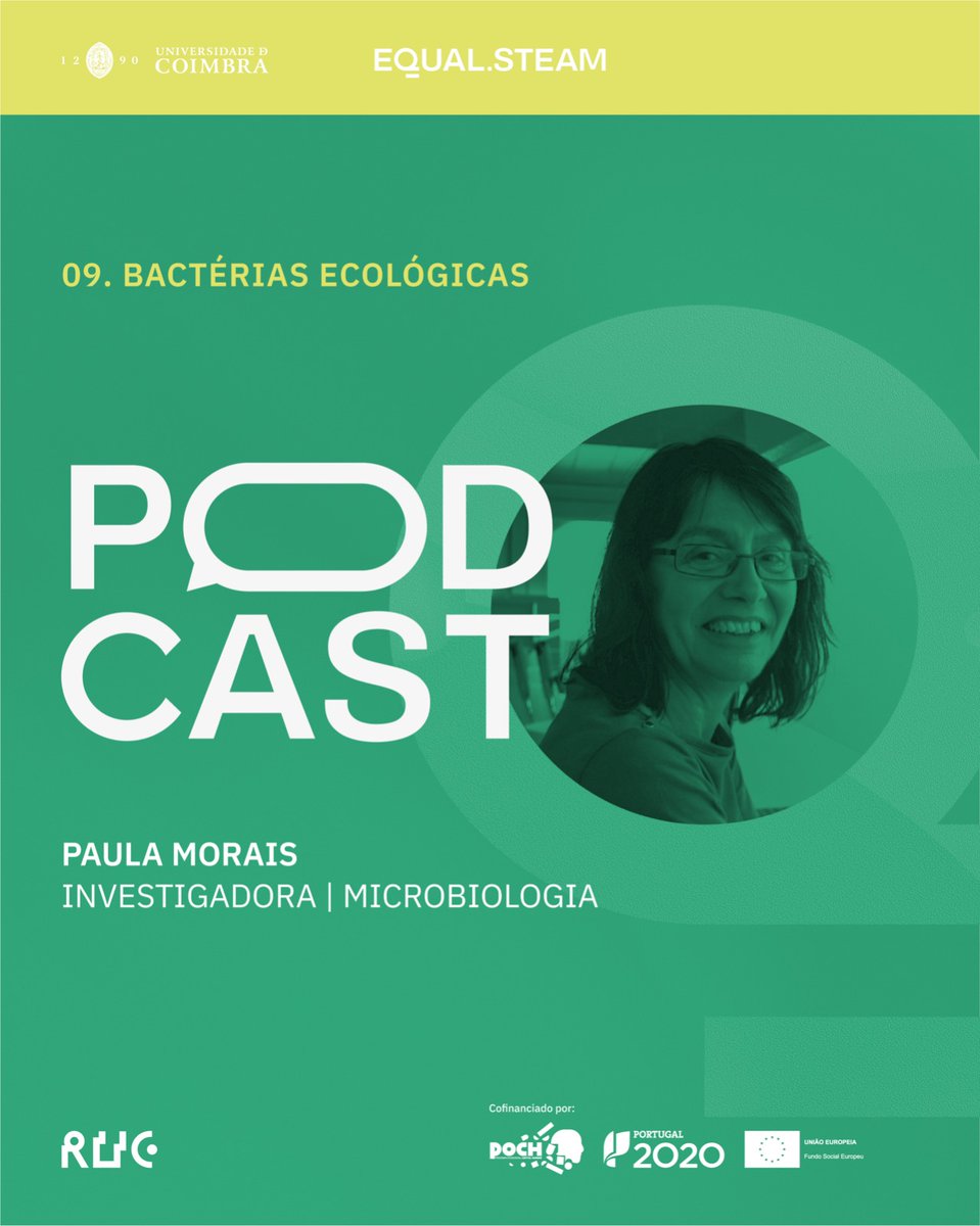 Conheces modelos de sucesso nas suas áreas de conhecimento na UC? Ouve os Podcast Equal.STEAM! A nona investigadora entrevistada foi Paula Morais, da Microbiologia, que fala sobre “Bactérias Ecológicas”. Ouve o podcast! buff.ly/44McG2D