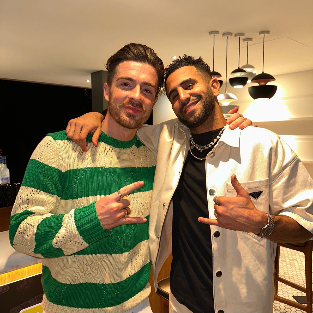 JackGrealish's tweet photo. Ahhh @Mahrez22 🤣 What a guy!! One of the funniest guys I’ve ever met and one of the best I’ve ever played with 🪄 all the best my brother you will be missed 🫶🏻💙 https://t.co/CIxnpcsomD