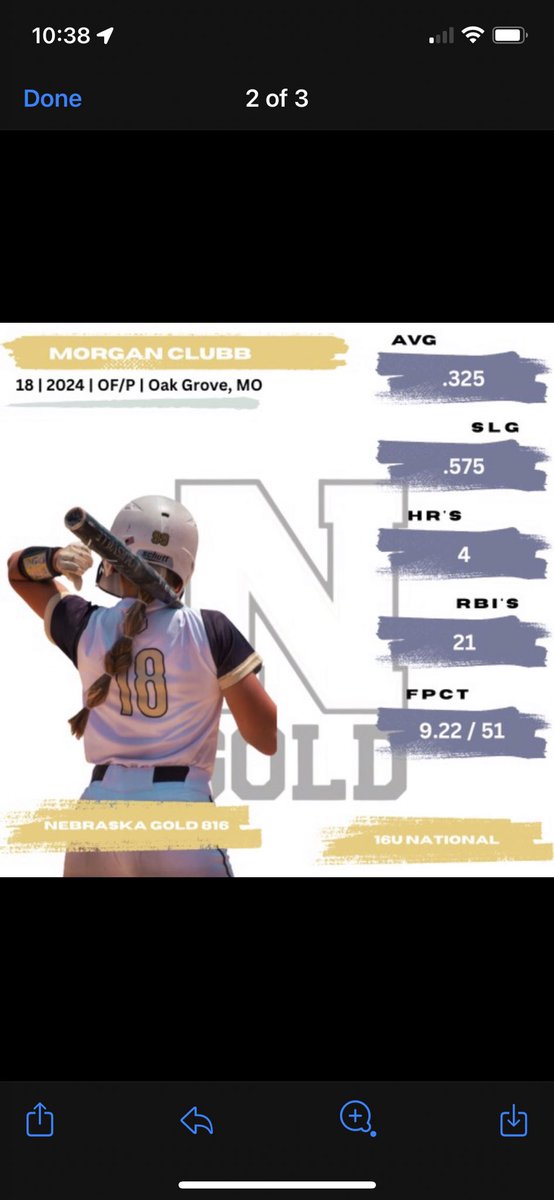 Summer ball is over for this season and now i get to start my last year of high school! Here’s my stats from this season of summer ball !! <a href="/nebraskagold816/">Nebraska Gold 816 Schultz</a> <a href="/SBRRetweets/">Softball Recruiting Reposts</a>