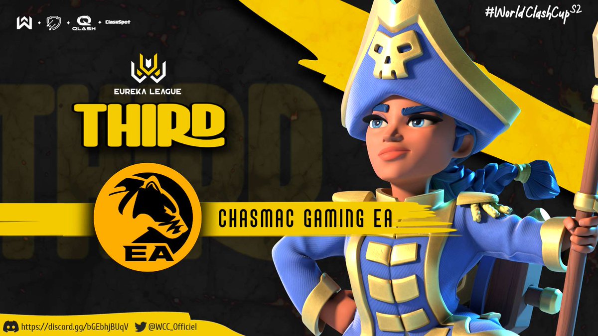 In picture our winners of season 2 in Eureka League. GG to all 👏

Thanks to our graphic designer <a href="/Romssrow/">Romssrow</a> for these magnificent posters 🥰, and to our 4 sponsors who believed in us @WBBofficiel @QLASH_COC <a href="/ClashofClans/">Clash of Clans</a> <a href="/ClashSpot/">ClashSpot</a> 🙏

<a href="/TPMSPORTS2/">T.P.M SPORTS</a> <a href="/HyderabadHydras/">Hyderabad Hydras</a> @Chasmac_EA