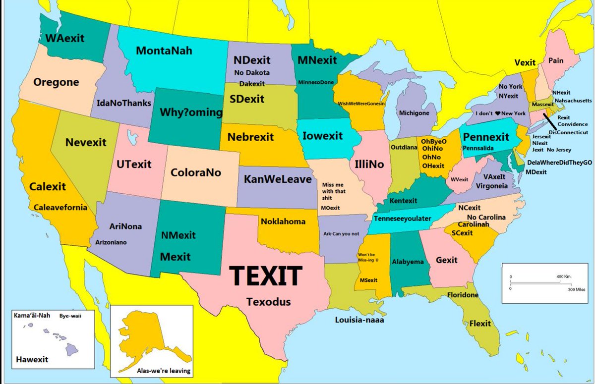 US states if they had an independence movement like Brexit