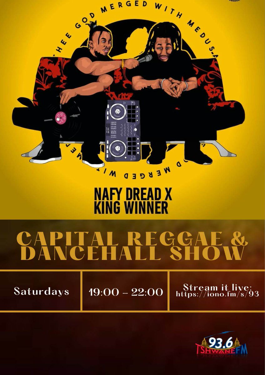 TshwaneFm936's tweet photo. Catch The Capital Kingz on #TshwaneFm As we represent Reggae x Dancehall.. Brand New Local music dropping on today's show.
#DubHour #LocalHour #InternationalDancehall #DjMix All on Capital Reggae x Dancehall Show.
◇◇◇◇
Live stream link here
https://t.co/pN91f08jh7 https://t.co/VtUTQH6sv4