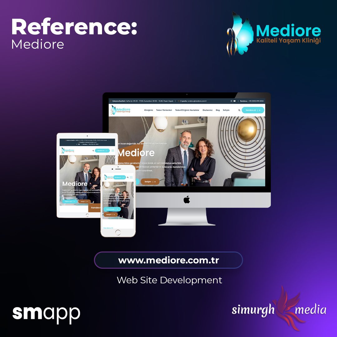 We have prepared a website for Mediore Quality Life Clinic, which provides health services in physiotherapy.

mediore.com.tr

If you want to renew your website, solve your web software needs or reach your potential customers with digital marketing, contact us now.