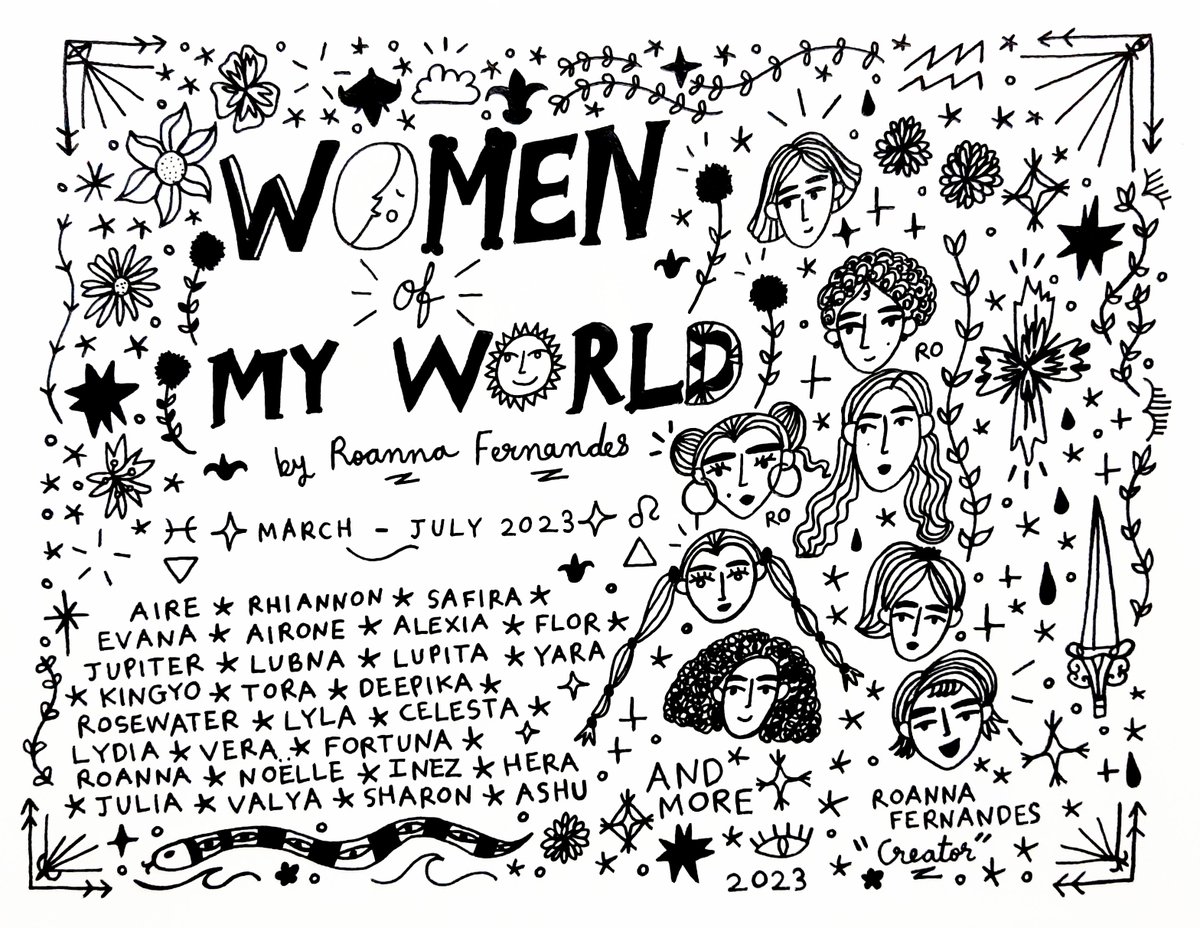 RoannaFernandes's tweet photo. 2️⃣0️⃣2️⃣3️⃣ Women of my World 

by Roanna Fernandes 

Medium: Youva sketchbook 
Tool: a Trusted black gel-ink pen 

#Clothes #Dressingup #LittleWomen #Neptunia #RoannaFernandes #studiojupiter #WomenofMyWorld #WomenofMyWorld23 https://t.co/LSzwHExOZR
