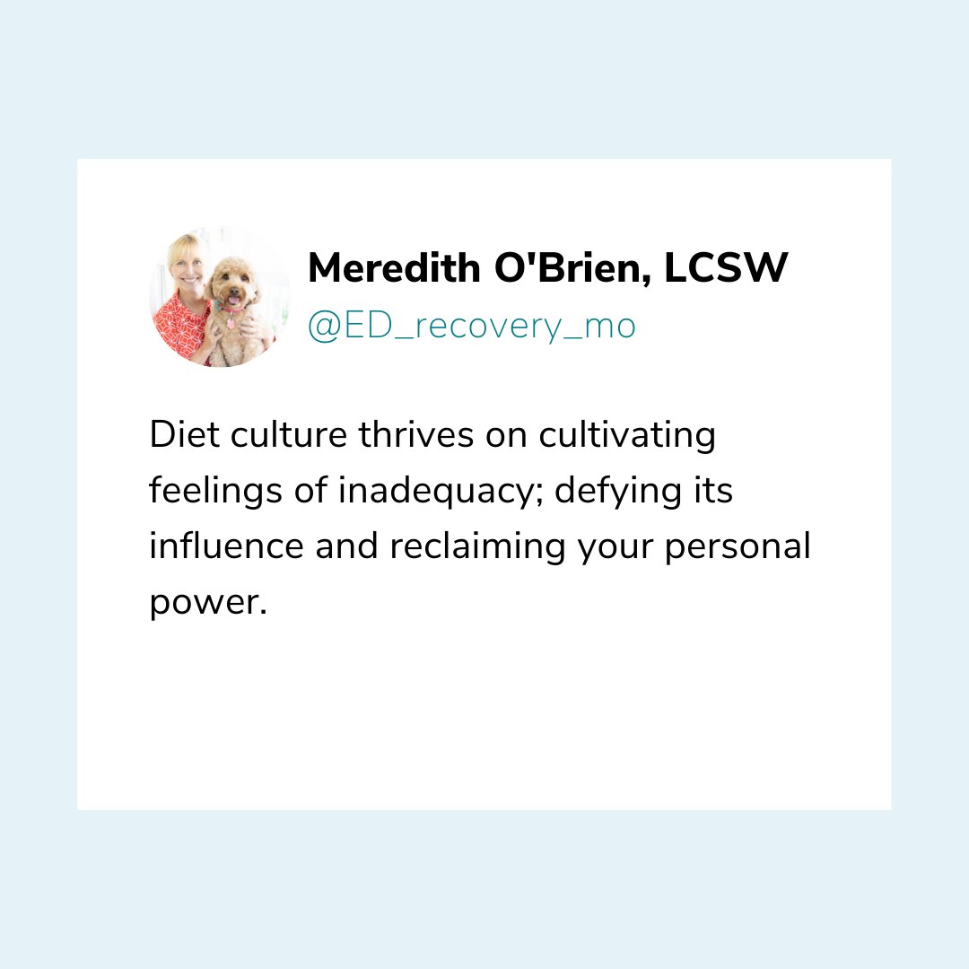 Diet culture thrives on fostering inadequacy; resist its influence and reclaim your power.