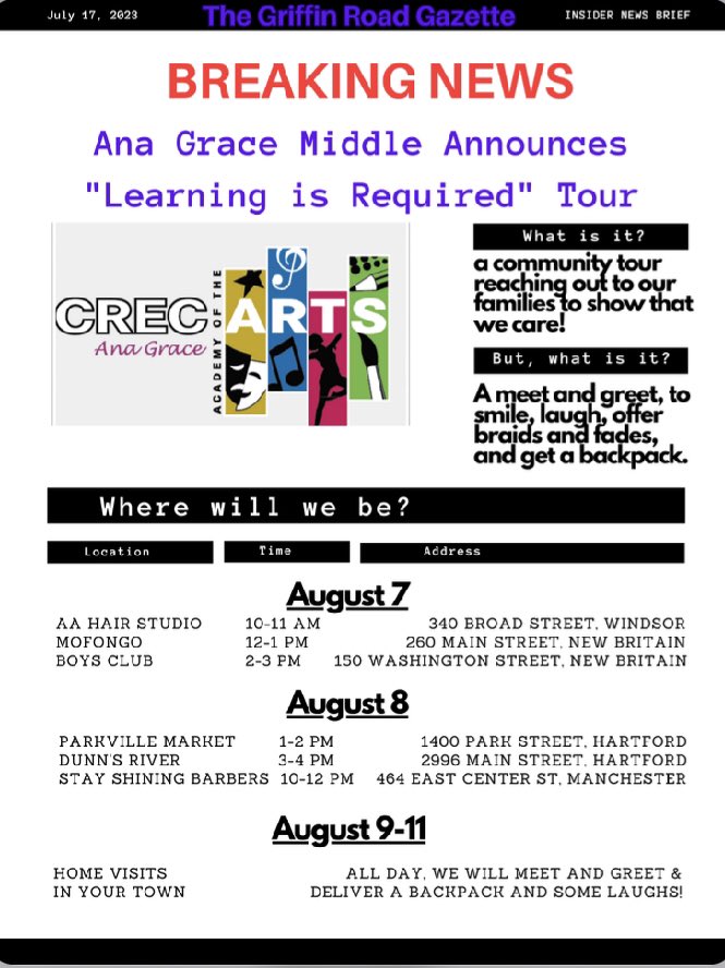 CrecArtsMiddle1's tweet photo. The Learning is Required Tour is coming to your city! 

Let’s goooo @AnisaBusby and @DrKramer1! https://t.co/kGTz10XTch