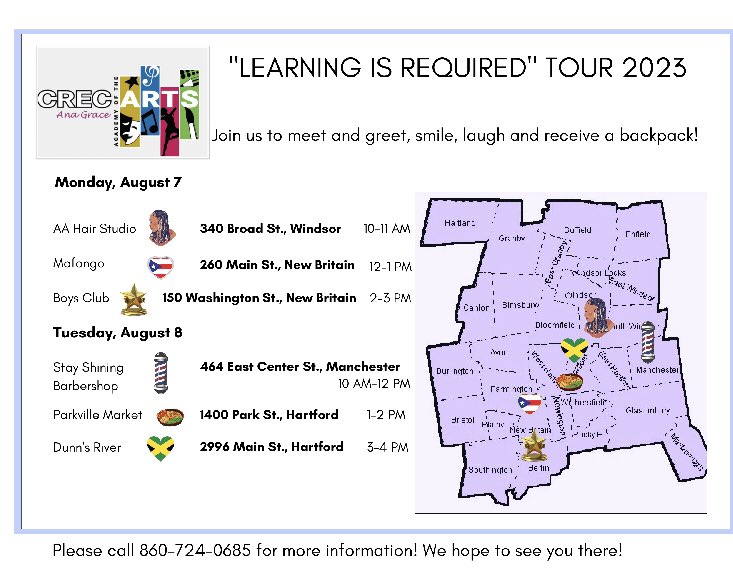 CrecArtsMiddle1's tweet photo. The Learning is Required Tour is coming to your city! 

Let’s goooo @AnisaBusby and @DrKramer1! https://t.co/kGTz10XTch