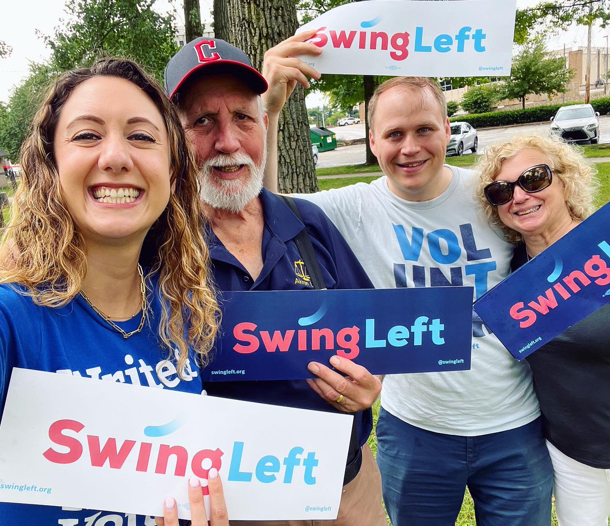 swingleft's tweet photo. 📋🗳️ We had an amazing morning canvassing in Akron, OH with @EmiliaSykesOH @OHDems to make sure voters had a plan to #VoteNoOnIssue1! Folks are fired up and ready to protect democracy in Ohio. https://t.co/cWzWtFNRmV