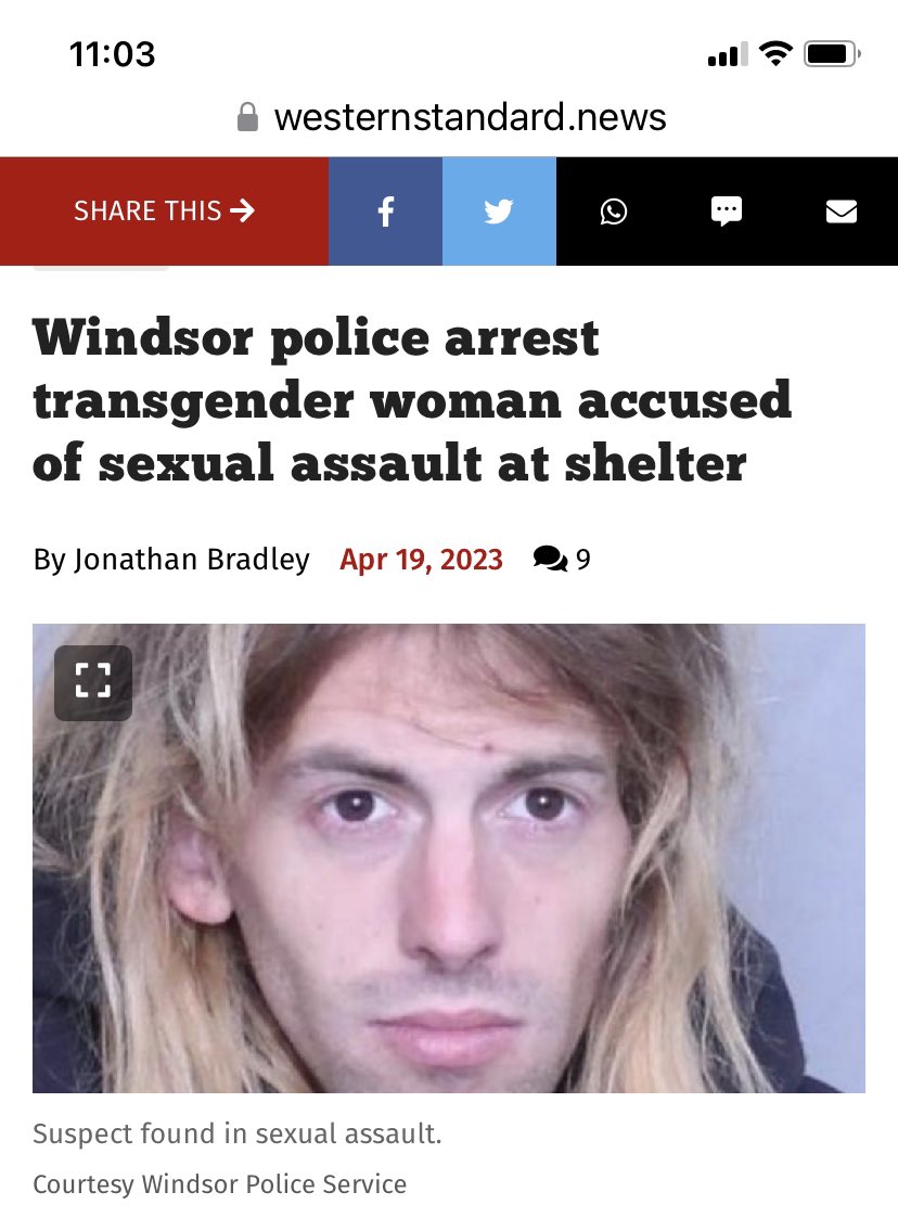 <a href="/Tireddadruns/">Greg</a> <a href="/ripitupagain/">Rip It Up</a> <a href="/PubtestThe/">C0MЯДDԐ The Pubtest | 🍻🍺🥃</a> <a href="/kinjones29/">Jonesy29</a> <a href="/helenstaniland/">Helen Staniland</a> In Ontario, there has not been a rape of a woman in a shelter in over 30 years.  In a three month span there were over six sexual assaults, all committed by trans identified males.  

Self ID &amp; males allowed in female spaces is a gift to predators &amp; a threat to girls &amp; women.