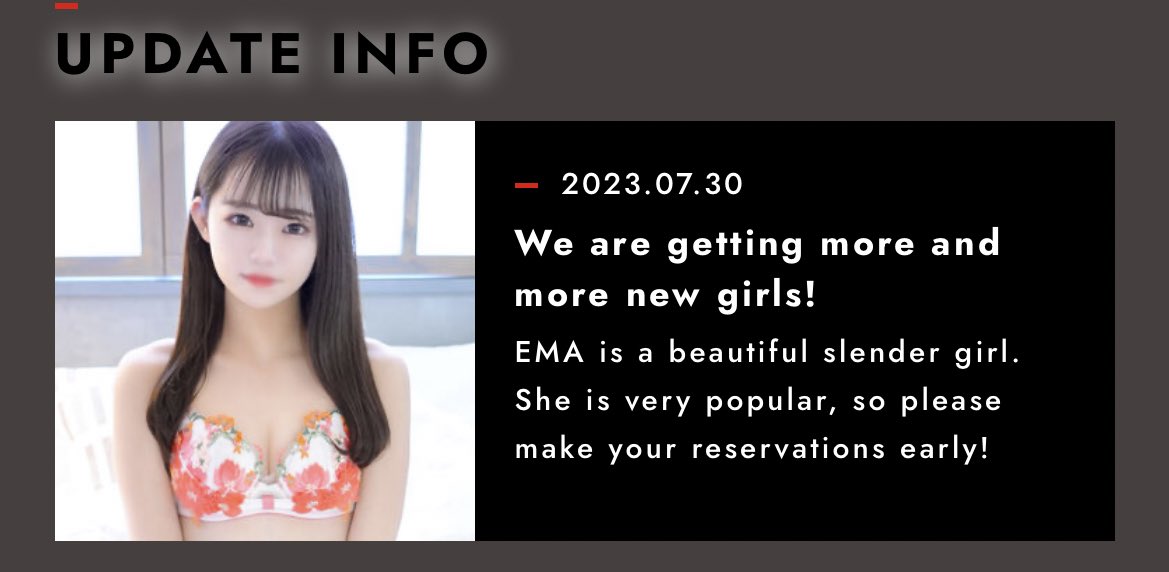 Shadymotion2019's tweet photo. The number of new girls is increasing rapidly.
If there is a girl you are interested in, please make a reservation as soon as possible.
https://t.co/8VhWCsnRSL
＃SHADYMOTION
＃tokyo
＃nightlife https://t.co/fCv6VrGML4
