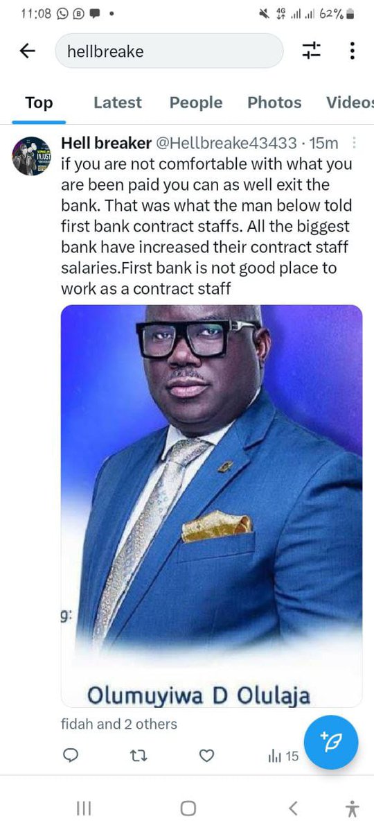 John01500567856's tweet photo. @FirstBankng @oseniru36326553 @MobilePunch
Stop the maltreatment of your contract staff, 85k is not good enough in this kind of economy. They have rights to better pay too. It is crystal clear that the top managers of firstbank own the outsourcing company they work for. https://t.co/JhXEpP9U5J
