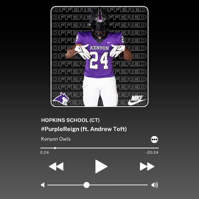 AndrewToft312's tweet photo. After a great talk with @CoachDHyatt, I’m blessed to say I have been offered support through the admissions process from @KenyonFootball! https://t.co/DwLVJ7Vtf0