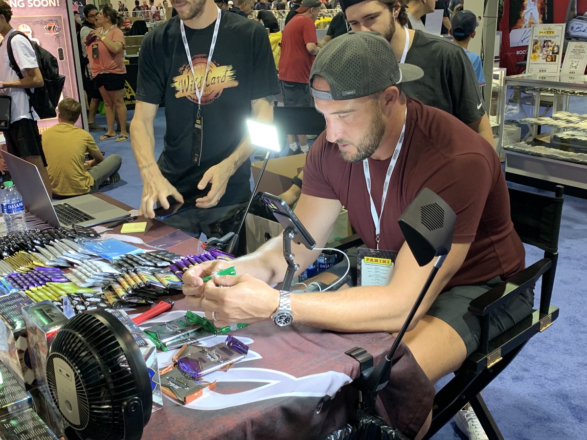 Former 49ers lineman Joe Staley is here breaking at the ⁦@WildCardisBack⁩ booth #nscc23 ⁦@mojobreak_com⁩ #nscc23