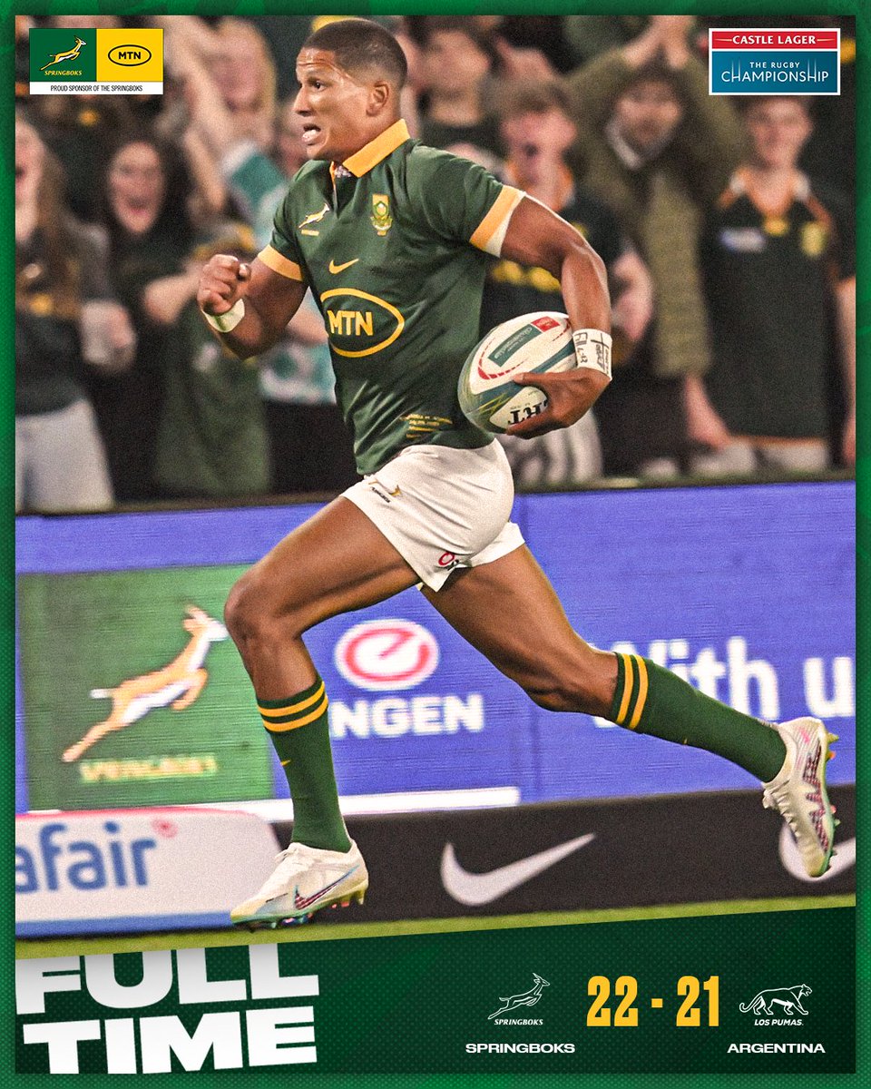 Springboks's tweet photo. It was a tough tussle in Johannesburg - thanks @lospumas for a proper Test 👏
#StrongerTogether #RSAvARG #Springboks #TRC2023 https://t.co/9RQeBwcHSu