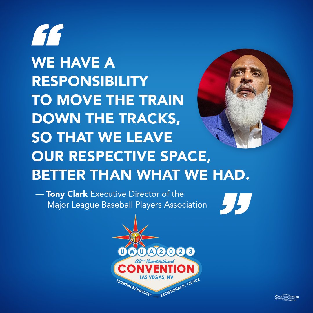 We want to thank Tony Clark for his Inspiring and powerful speech at the UWUA Convention. #1u #UWUA32

<a href="/MLBPA/">MLBPA</a>