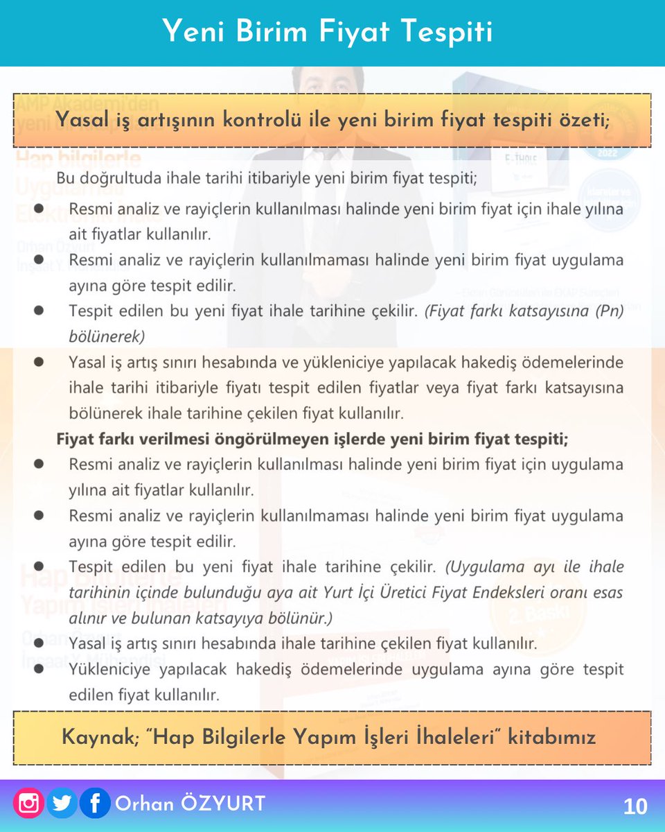 Birim fiyatların güncellenmesi nedeniyle son günlerde en çok sorulan konu.

Yeni Birim Fiyat Tespiti..

Fiyat farkı olmayan işlerde 1/7/2023 tarihi ve sonrasında yapılan iş artış azalışlarında güncel olan 2.dönem birim fiyatları kullanılmalıdır.

#yenibirimfiyat