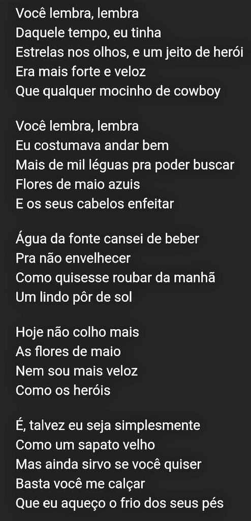 letrasCABECA's tweet photo. (1981) Sapato velho - Roupa nova

☆Composição - Cláudio Nucci, Mú Carvalho e Paulinho Tapajós 

"É, talvez eu seja simplesmente como um sapato velho, mas ainda sirvo se você quiser. Basta você me calçar, que aqueço o frio dos seus pés.." https://t.co/XZskeCcyVA