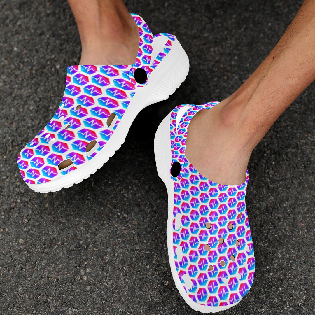 CryptoWearz's tweet photo. Clogs are here! White and Black with all our designs! Check them out and use code FREEDOM15 #cryptowearz #crypto #pulse #pulsechain #crocs #clogs #kicks #shoes https://t.co/lzAfOXLT23