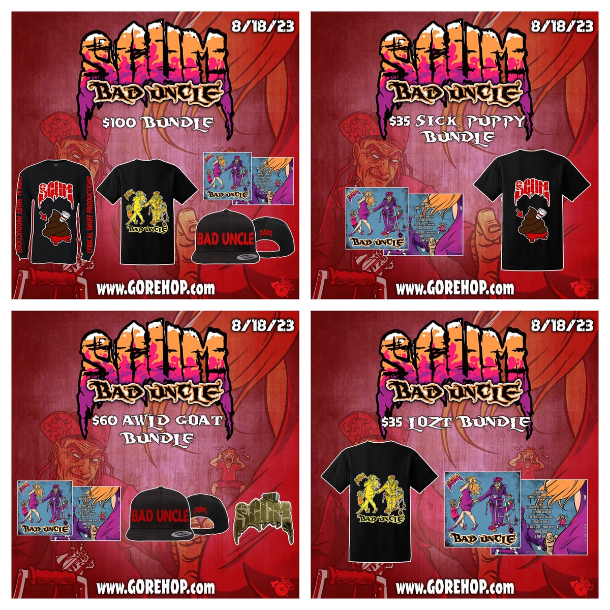 SCUMLSP's tweet photo. Get yours...bump it loud...represent n rock the ltd. edition merch......pre-orders are LIVE! #LSP #Scum #NewMusicAlert #BadUncle #TeamSnuff #GoreHopShop https://t.co/ucWD7OgnO2