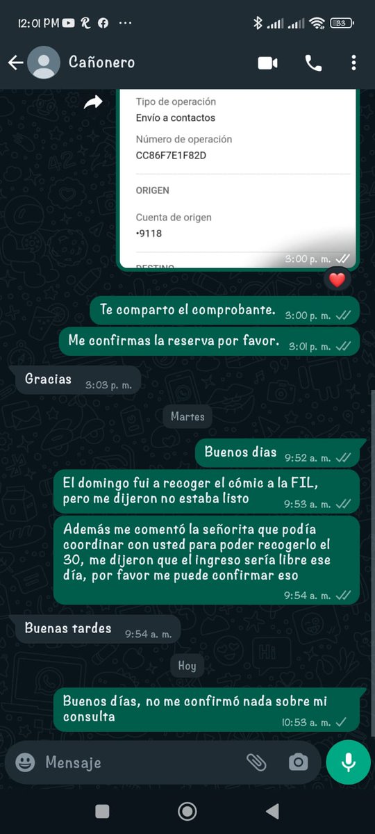 Lober_CA's tweet photo. @Universitario @EditMesaRedonda Hola ya he hecho el pago del cómic fui la semana pasada y me dijeron que habían tenido un problema con la impresión del mismo, estoy escribiendo al número para coordinar la entrega que me dijeron para el 30 de julio y no me responden. https://t.co/bbz5hUQ2kl