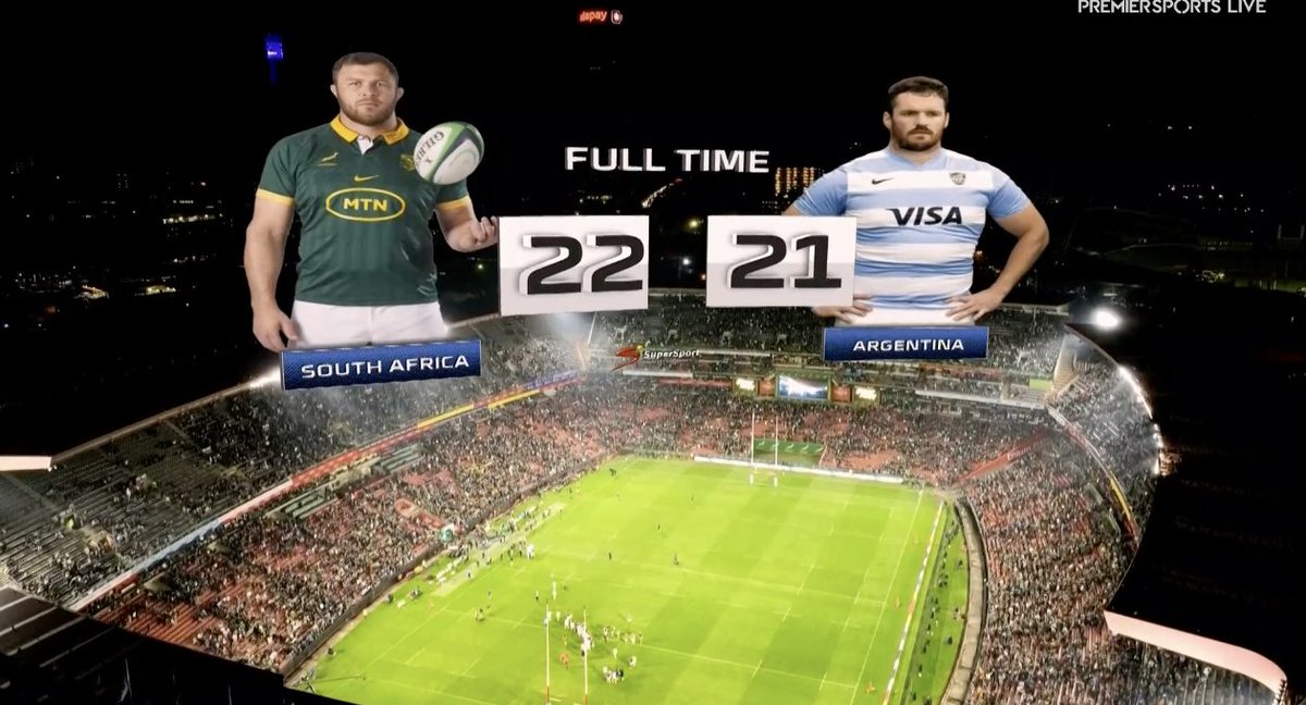 Well, Argentina played like potential semi-finalists at RWC. Dominated South Africa in the second spell. 2 missed penalties, missed conversion, and the Springboks score an intercept try against the run of play.

Where was Bofelli?

#RSAvARG