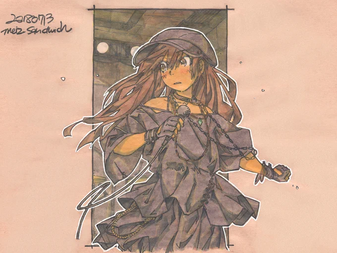 【2018年の今頃】楽器一つ描くとバンドにしたくなる。 #水彩 #バンド