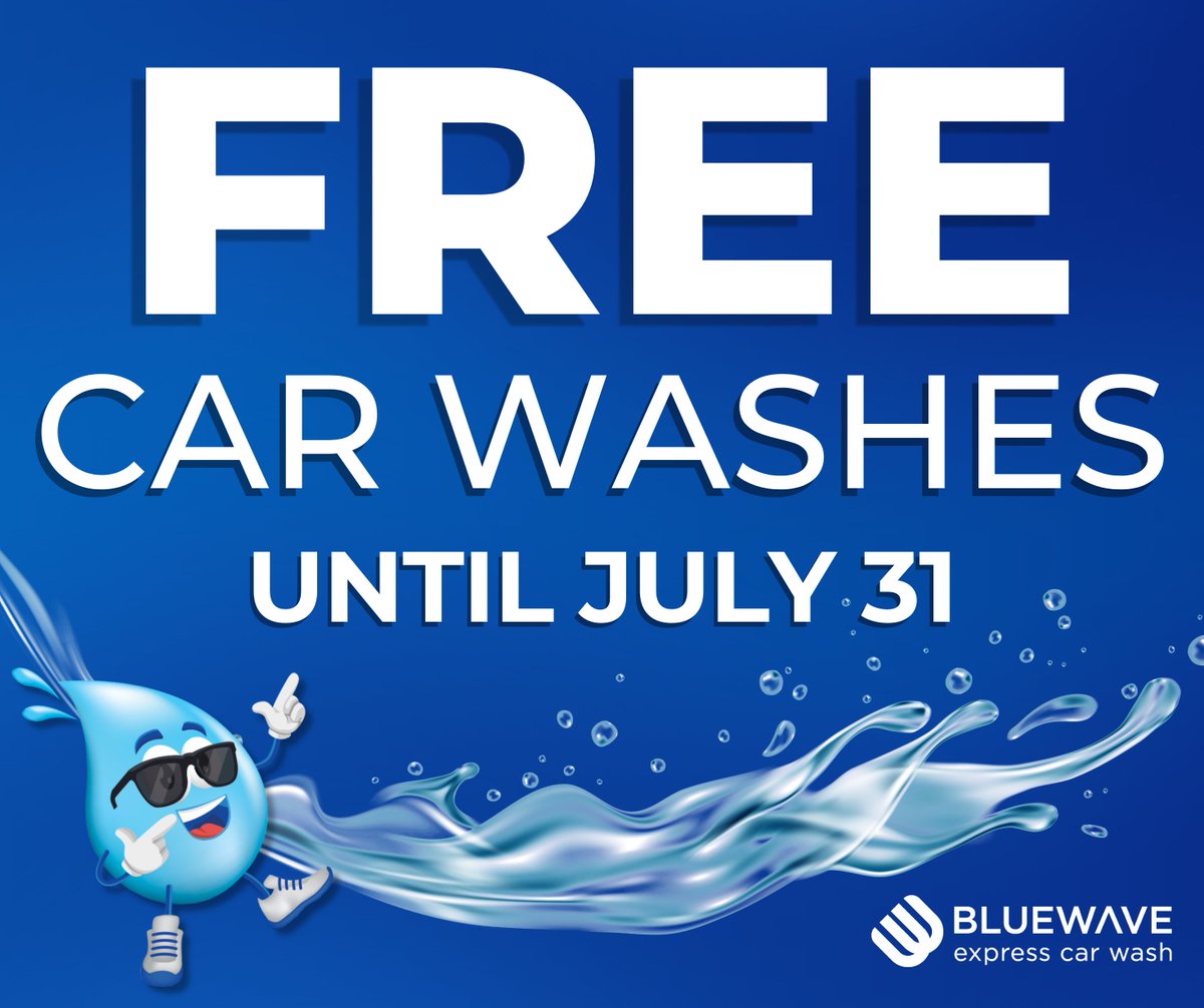 📣 Free Car Washes until 7/31/23 at our Pharr location!! 

💦 Come check out our new upgrades!

See you soon for a free wash! 😁
📍 1115 S Jackson Rd, McAllen, TX 78503

#freecarwash #bluewave #bestcarwash #freetowels #freevacuums #freewindshieldfluid
