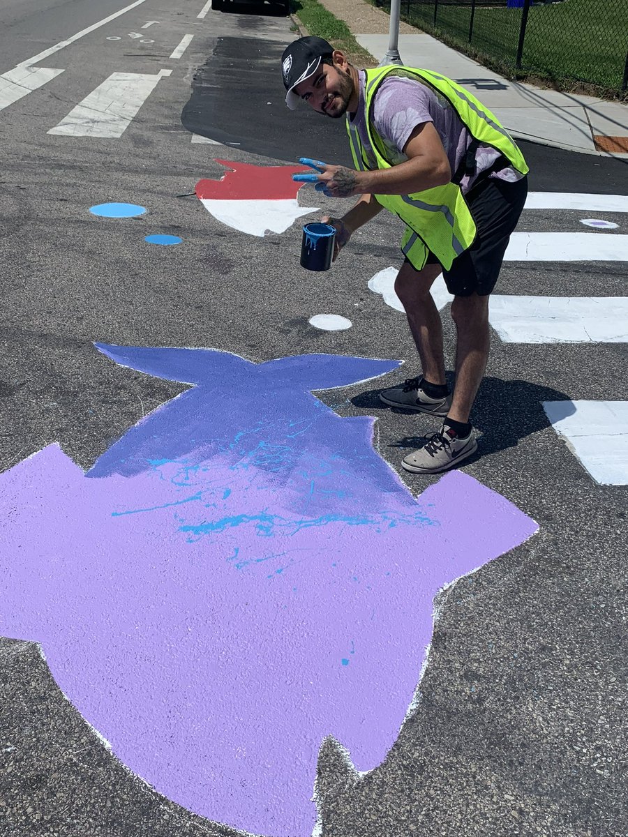 TTFWatershed's tweet photo. Today in Juniata park we’re repainting our #TaconyCreekPark #RiverAlive #LearningTrail Crosswalk #murals! Learn about summer programs & help us refresh the beautiful paintings. #artgod333 @Habitheque @phillyseaport @philaparkandrec @phillyh2o https://t.co/QPf7ajPIRE