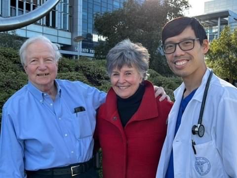 Meet Dr. Frank Koch, his fiancé Jeanette and his PM&amp;R physician, Dr. Chaw. Dr. Koch participated in the inpatient and outpatient rehabilitation programs at Santa Clara Valley Medical Center Rehabilitation after spine surgery. Read Dr. Koch's story here: scvmc.org/dr-frank-kochs…