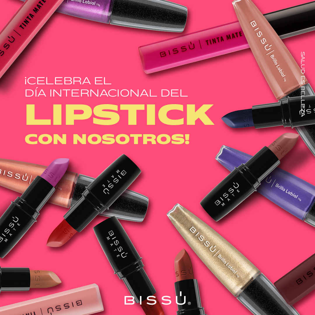 💄💋 En honor al Día Internacional del Lipstick, queremos rendir homenaje a ese toque mágico que transforma nuestros labios. ​ ¡Únete a la celebración y cuéntanos que colores que te hacen sentir empoderada y hermosa! 💄💋​ #DiaDelLipstick #LabiosAtrevidos #AmorPropioBissú