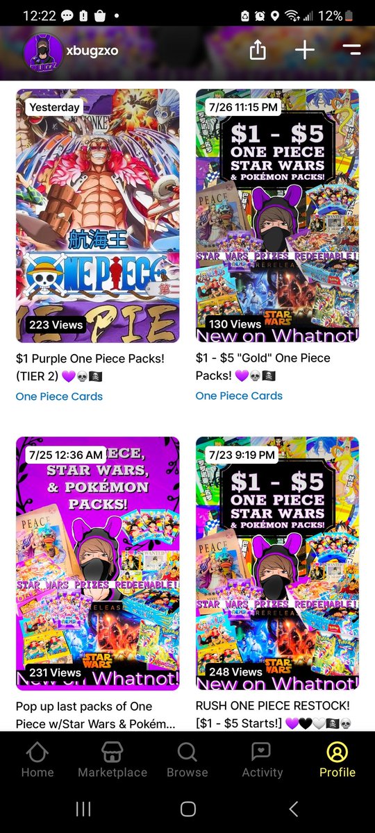 xBugZxo's tweet photo. Another night, another One Piece box sold out! 😮💯🔥

See you tonight &amp; tomorrow at the same time, with more boxes! 📦📈💜🖤🤍 https://t.co/rPjXNUdtAc