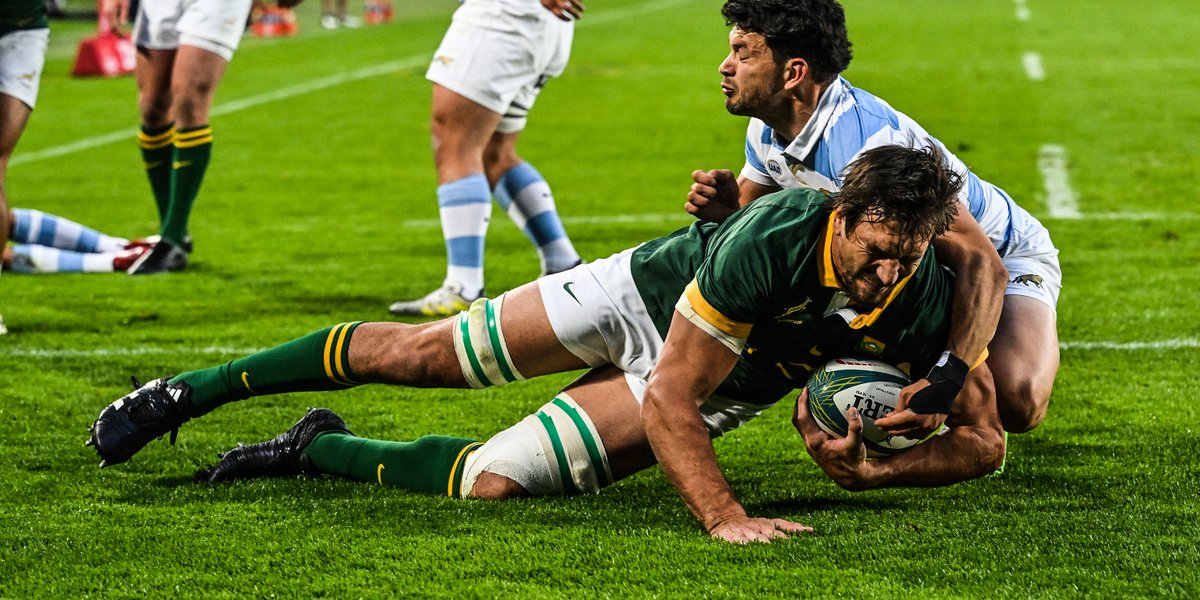 Springboks's tweet photo. Match report: The Boks did enough to outlast the Pumas in a tough scrap in Joburg - more here: https://t.co/9PKxOo5PJ2 ⚡
#StrongerTogether #RSAvARG #Springboks #TRC2023 https://t.co/YdV56m44LN