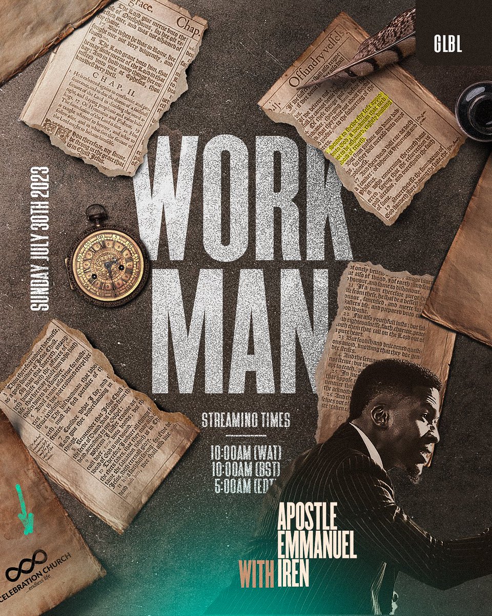 pst_iren's tweet photo. Glory to God what a month it has been!

We will be wrapping up THE BIBLE EXPERIENCE series in grand style tomorrow as we examine what it means to be a "Workman"

There is a culture to being a diligent student of the word, and it can be learnt.

This is what the church is for, to train you to be a Workman!

Across all 21 Celebration Church campuses tomorrow, it is the word taught in accuracy and the Spirit given free flow.

Don't miss service tomorrow
Tag someone to remind them.