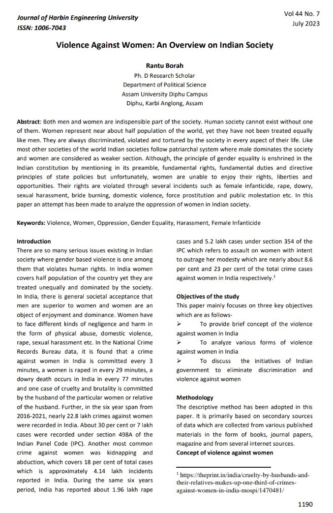 NewsAnatomy13's tweet photo. Ɛ⇂ʎɯoʇɐu∀sʍǝN👽𝟤❀7
✍️Rantu Borah
#PhD #July2023 #PoliticalScience
#AssamUniversity #HarbinUniversity #ISSN:10067043
Vol 44 #7
"#ViolenceAgainstWomen: An #Overview on #Indian #Society"
#India🇮🇳 #Violence #Women #NewsAnatomy13👽#FullPDF⏬
https://t.co/83VST4lR3b https://t.co/EsUNyePnTa