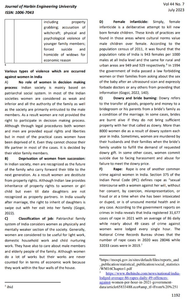 NewsAnatomy13's tweet photo. Ɛ⇂ʎɯoʇɐu∀sʍǝN👽𝟤❀7
✍️Rantu Borah
#PhD #July2023 #PoliticalScience
#AssamUniversity #HarbinUniversity #ISSN:10067043
Vol 44 #7
"#ViolenceAgainstWomen: An #Overview on #Indian #Society"
#India🇮🇳 #Violence #Women #NewsAnatomy13👽#FullPDF⏬
https://t.co/83VST4lR3b https://t.co/EsUNyePnTa