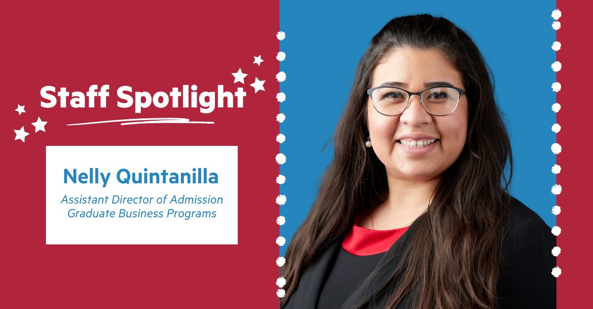 LMUCBA's tweet photo. Nelly Quintanilla, assistant director of admission for graduate business programs, helps students on a one-to-one basis learn more about our programs. “It is a privilege to assist students to get one step closer to their educational goals,” noted Nelly. 🦁🎓 #lmucba #lmumba https://t.co/VSa7zZAG9p