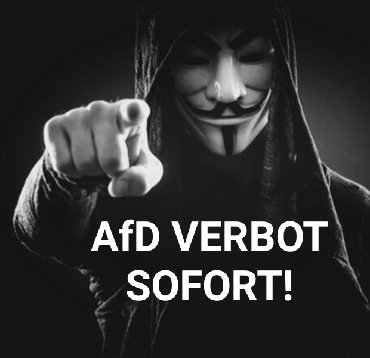 Anonymous00708's tweet photo. Verbietet die blauen Faschisten, solange sie noch keine Macht haben euch zu verbieten!
@BfV_Bund @NancyFaeser
@GBA_b_BGH @BMI_Bund
@spdde @Bundestag @baerbelbas
#AfDVerbotSofort #Höcke #AfDBPT23 #fckafd #wirsindmehr https://t.co/DX7TEN1ffI